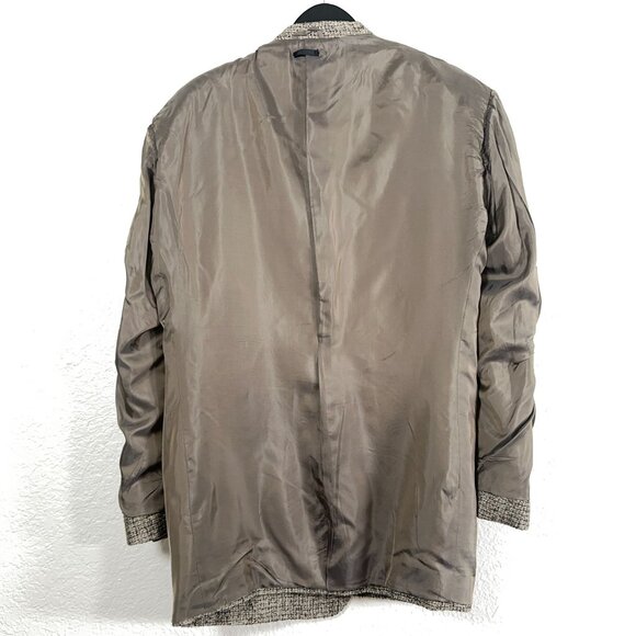 Vestimenta(Giorgio Armani) Textured Taupe Check Wool Blend Blazer Men's Size 42R - Picture 12 of 12